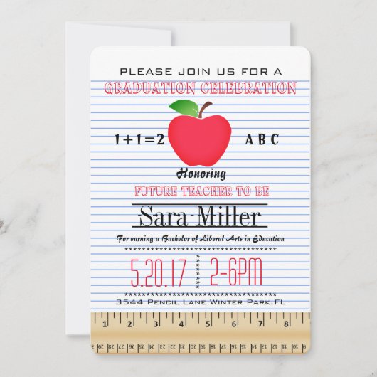 Uitnodiging tot Afstuderen notitieboek paper leraa (Voorkant)