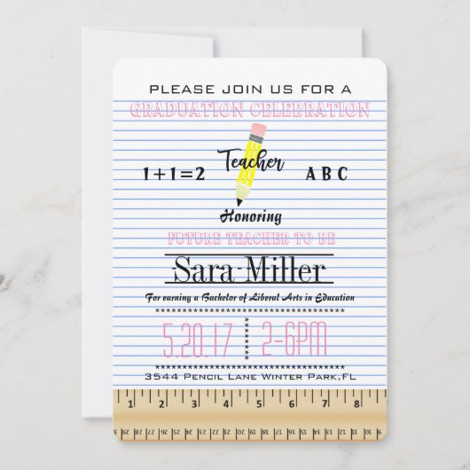 Uitnodiging tot Afstuderen notitieboek paper leraa (Voorkant)