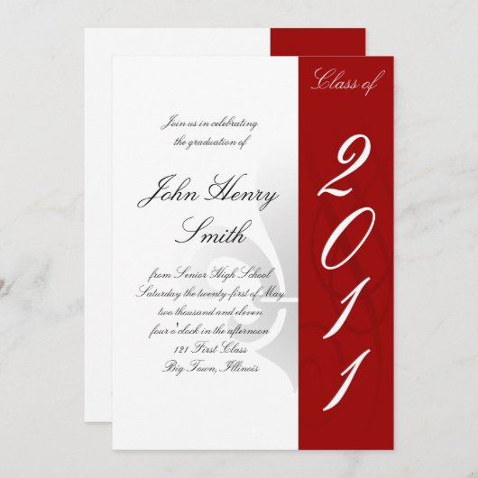 Uitnodiging tot Afstuderen op de middelbare school (Voorkant / Achterkant)