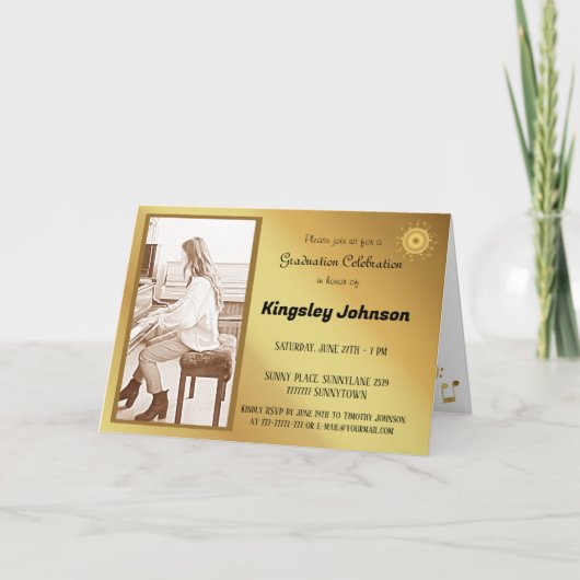 Uitnodiging tot Afstuderen op muziekschool (Voorkant)