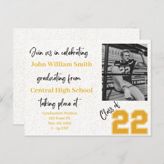 Uitnodiging tot afstuderen - Post Kaart (geen enve (Voorkant / Achterkant)