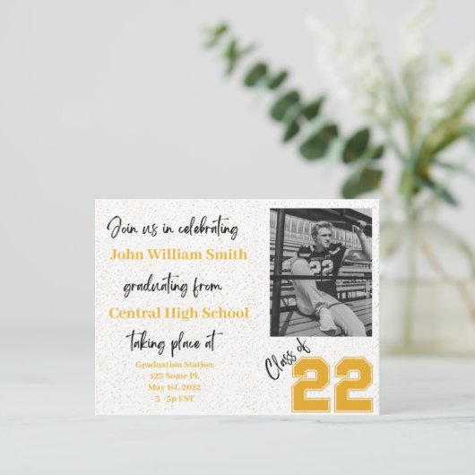 Uitnodiging tot afstuderen - Post Kaart (geen enve (Staand voorkant)