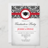 Uitnodiging tot afstuderen - Red Black White Damas (Voorkant)