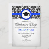 Uitnodiging tot afstuderen - Royal Blue White (Voorkant)