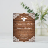 Uitnodiging tot Afstuderen Rustic Wood & White Lac (Staand voorkant)