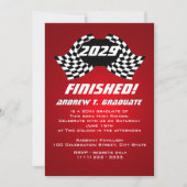 Uitnodiging tot Afstuderen van afgewerkte racevlag (Voorkant)