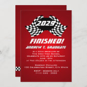 Uitnodiging tot Afstuderen van afgewerkte racevlag (Voorkant / Achterkant)