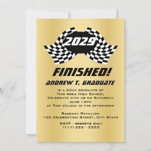 Uitnodiging tot Afstuderen van afgewerkte racevlag