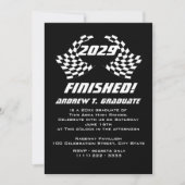 Uitnodiging tot Afstuderen van afgewerkte racevlag (Voorkant)