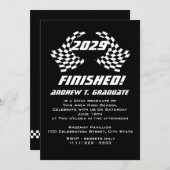 Uitnodiging tot Afstuderen van afgewerkte racevlag (Voorkant / Achterkant)