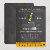 Uitnodiging tot Afstuderen van alkboard en potlood (Voorkant / Achterkant)