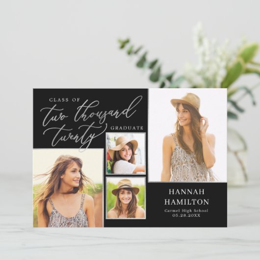 Uitnodiging tot Afstuderen van bewerkbare kleuren  (Staand voorkant)