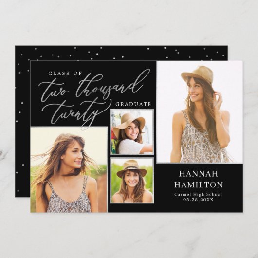 Uitnodiging tot Afstuderen van bewerkbare kleuren  (Voorkant / Achterkant)