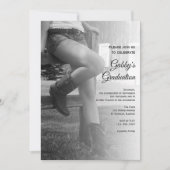 Uitnodiging tot Afstuderen van Cowgirl en Fence Ba (Voorkant)