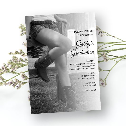 Uitnodiging tot Afstuderen van Cowgirl en Fence Ba