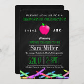 Uitnodiging tot Afstuderen van Crayon en Apple Tea (Voorkant / Achterkant)