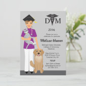 Uitnodiging tot Afstuderen van de diergeneeskunde  (Staand voorkant)