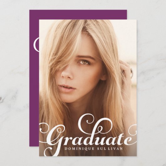 Uitnodiging tot Afstuderen van de Foto van het fli (Voorkant / Achterkant)