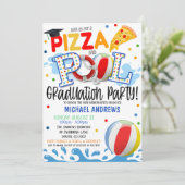 Uitnodiging tot Afstuderen van de Pizza en de Pool (Staand voorkant)