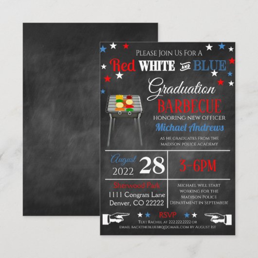 Uitnodiging tot Afstuderen van de Politieacademie (Voorkant / Achterkant)