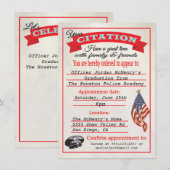 Uitnodiging tot Afstuderen van de Politieacademie (Voorkant / Achterkant)