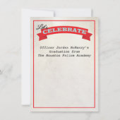 Uitnodiging tot Afstuderen van de Politieacademie (Achterkant)