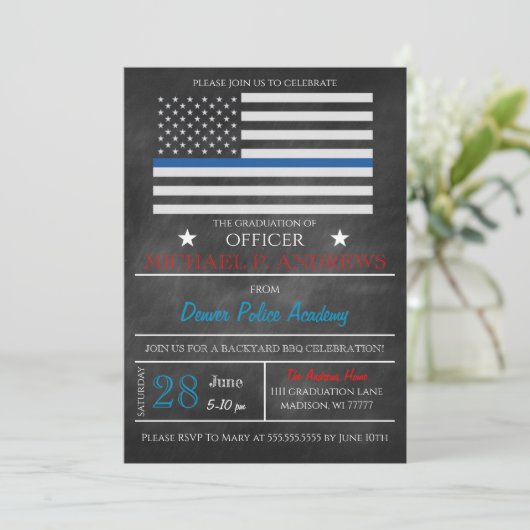 Uitnodiging tot Afstuderen van de Politieacademie (Staand voorkant)