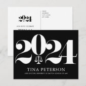 Uitnodiging tot Afstuderen van de rechtenschool (Voorkant / Achterkant)