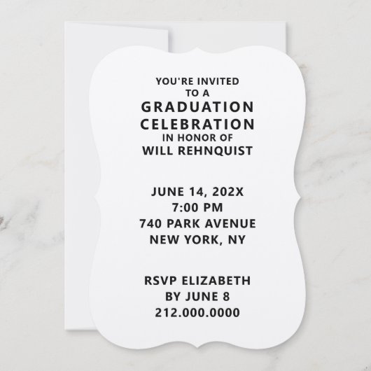 Uitnodiging tot Afstuderen van de rechtenschool (Achterkant)