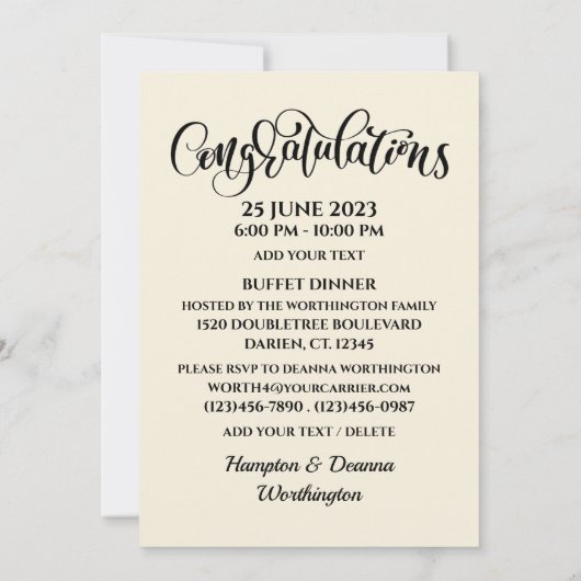 Uitnodiging tot Afstuderen van de rechtenschool (Achterkant)