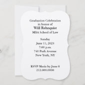 Uitnodiging tot Afstuderen van de rechtenschool (Achterkant)