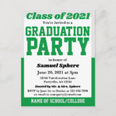 Uitnodiging tot Afstuderen van Green Silver School (Voorkant)