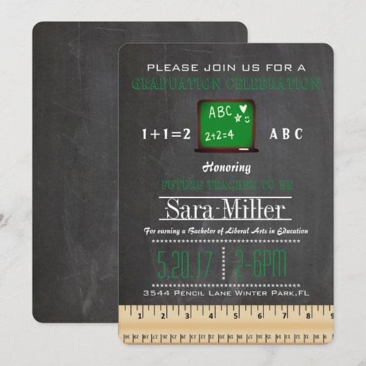 Uitnodiging tot Afstuderen van leerkrachten in Cha (Voorkant / Achterkant)