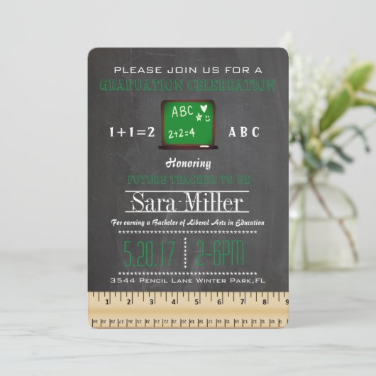 Uitnodiging tot Afstuderen van leerkrachten in Cha (Staand voorkant)