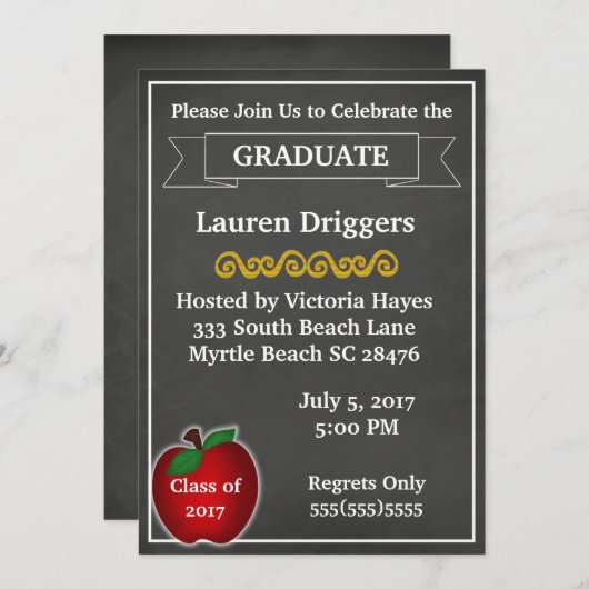 Uitnodiging tot Afstuderen van leerkrachten in Cha (Voorkant / Achterkant)