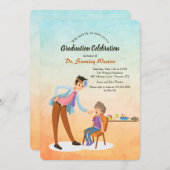 Uitnodiging tot Afstuderen van mannelijke pediatri (Voorkant / Achterkant)