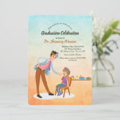 Uitnodiging tot Afstuderen van mannelijke pediatri (Staand voorkant)