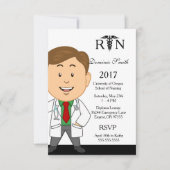 Uitnodiging tot Afstuderen van mannelijke verpleeg (Voorkant)