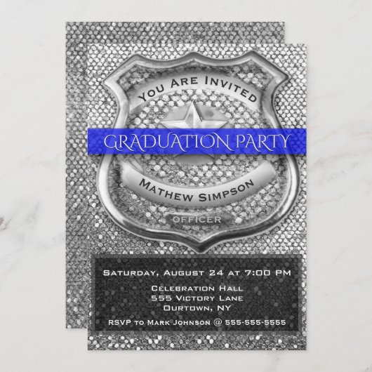 Uitnodiging tot Afstuderen van politieambtenaar (Voorkant / Achterkant)