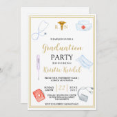 Uitnodiging tot Afstuderen van verpleegschool (Voorkant / Achterkant)