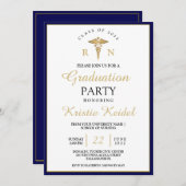 Uitnodiging tot Afstuderen van verpleegschool (Voorkant / Achterkant)