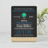 Uitnodiging tot Afstuderen van Wereldbol en leerkr (Staand voorkant)