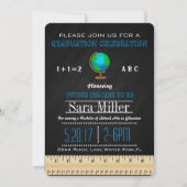 Uitnodiging tot Afstuderen van Wereldbol en leerkr (Voorkant)