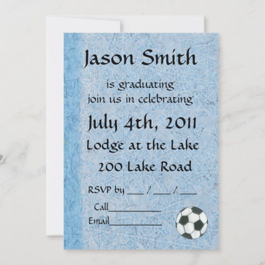 Uitnodiging tot afstuderen - Voetbalthema (Achterkant)