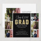 Uitnodiging tot Afstuderen voor bewerkbare kleuren (Voorkant / Achterkant)