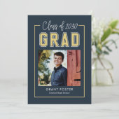 Uitnodiging tot Afstuderen voor bewerkbare kleuren (Staand voorkant)