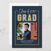 Uitnodiging tot Afstuderen voor bewerkbare kleuren (Voorkant / Achterkant)