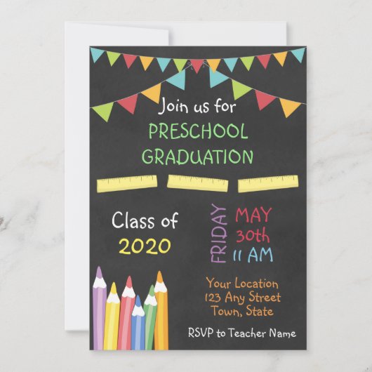 Uitnodiging tot Afstuderen voor de voorschoolse sc (Voorkant)