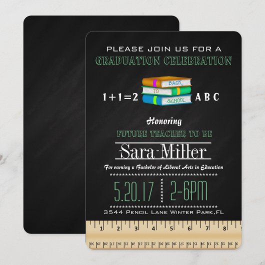 Uitnodiging tot Afstuderen voor leerkrachten (Voorkant / Achterkant)