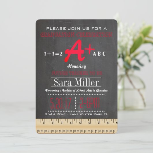 Uitnodiging tot Afstuderen voor leerkrachten (Staand voorkant)